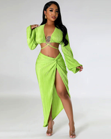 Rhythm Of The Night Plisse Skirt Set