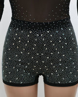 Rhinestone Mesh Romper