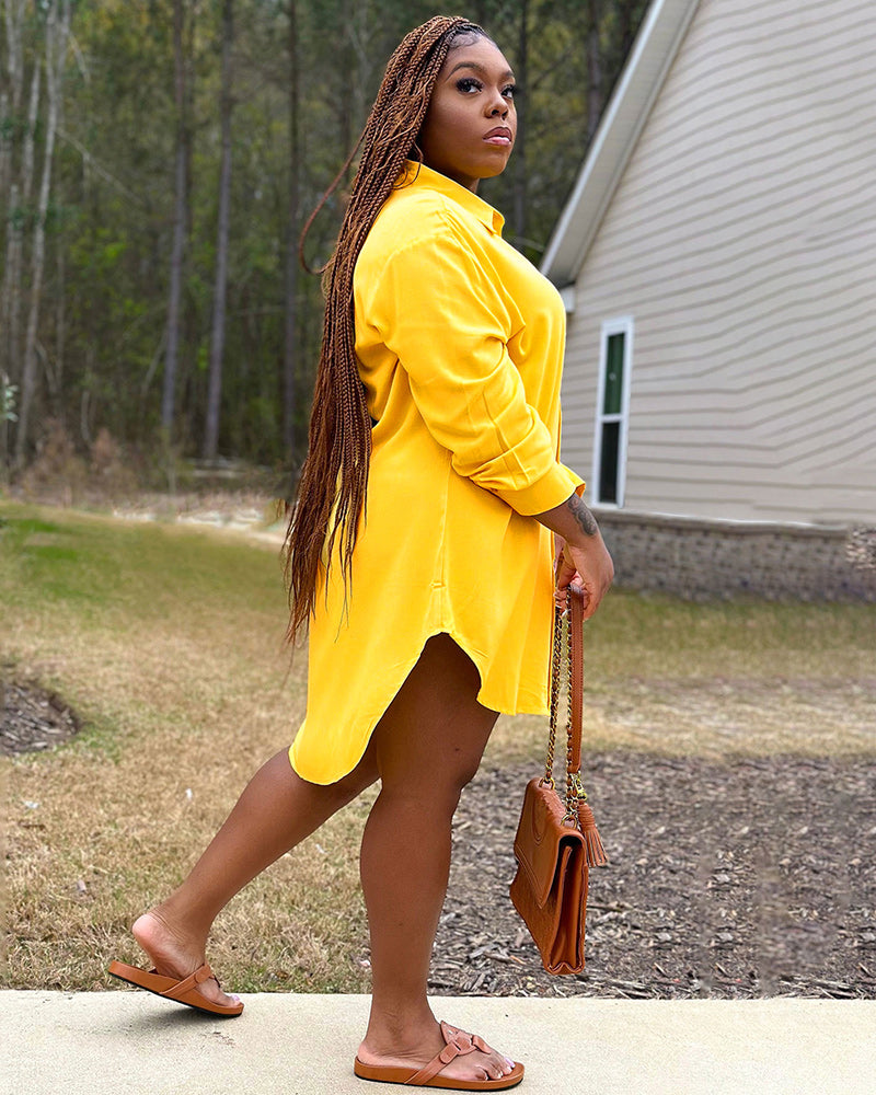 OVERSIZED BUTTON DOWN SHIRT DRESS