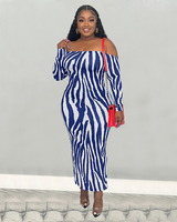 Zebra print backless maxi dress