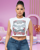 Vintage Car Open Sides Crop Top