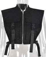 Fashion Zipper Vest / Short Set