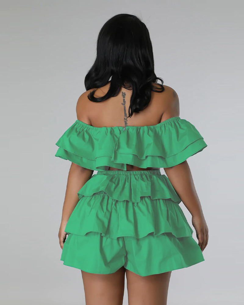 Show-stopping Ruffle Skirt Set