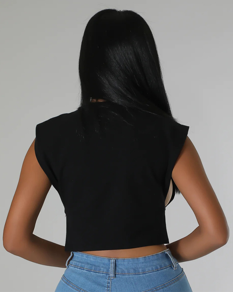 Vintage Car Open Sides Crop Top