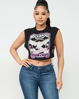 Vintage Car Open Sides Crop Top