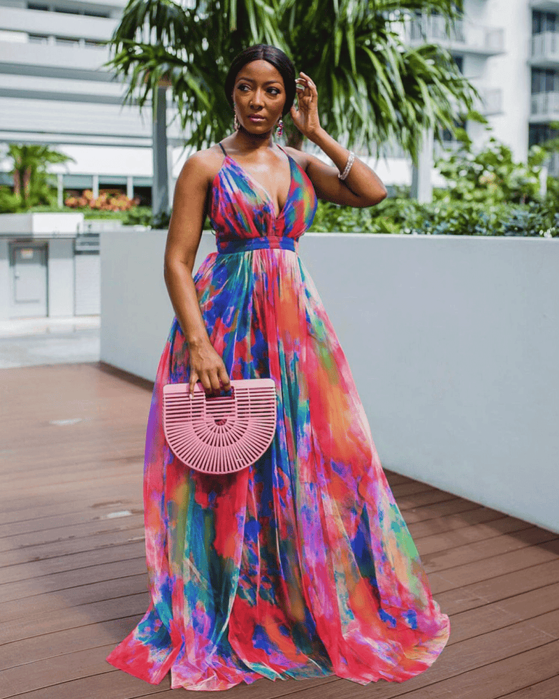 Rainbow Grenadine Maxi Dress