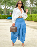 CHAMBRAY CARGO SKIRT