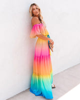 Gradient Print Maxi Dress