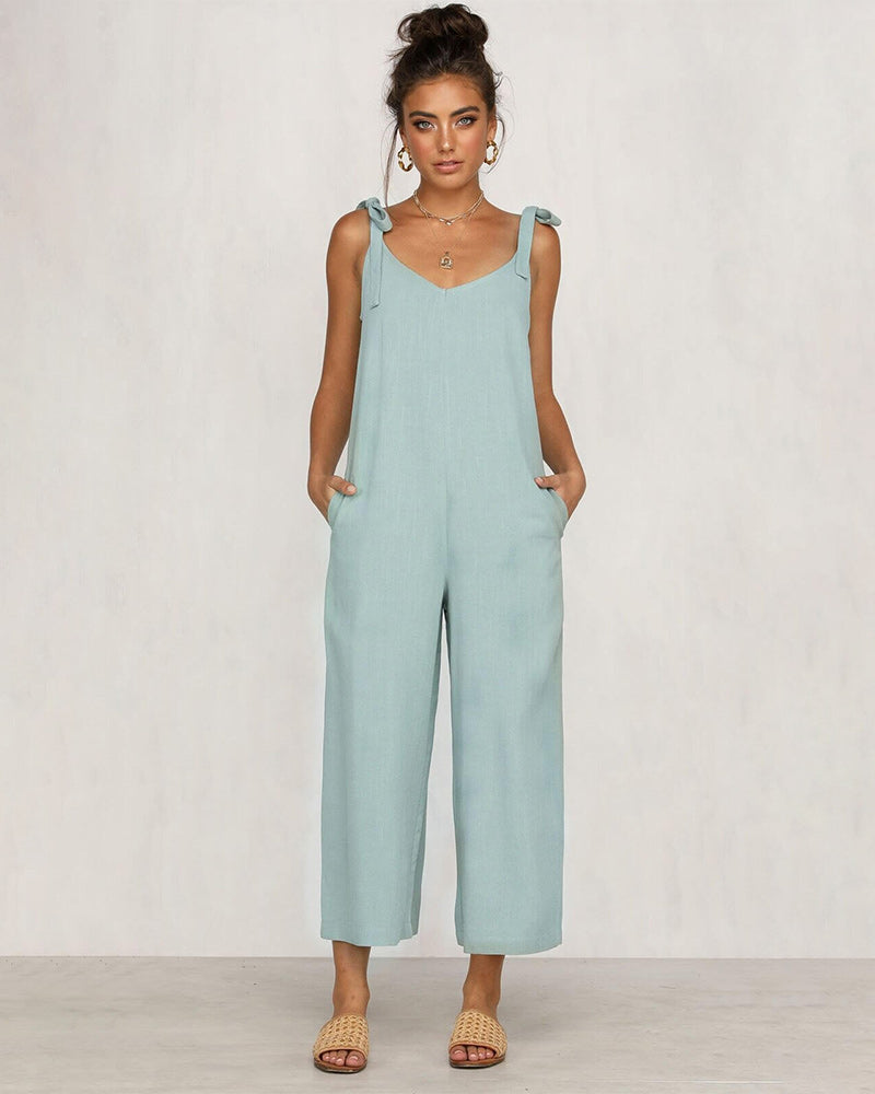 Causal Tie Shoulder Jumpsuit