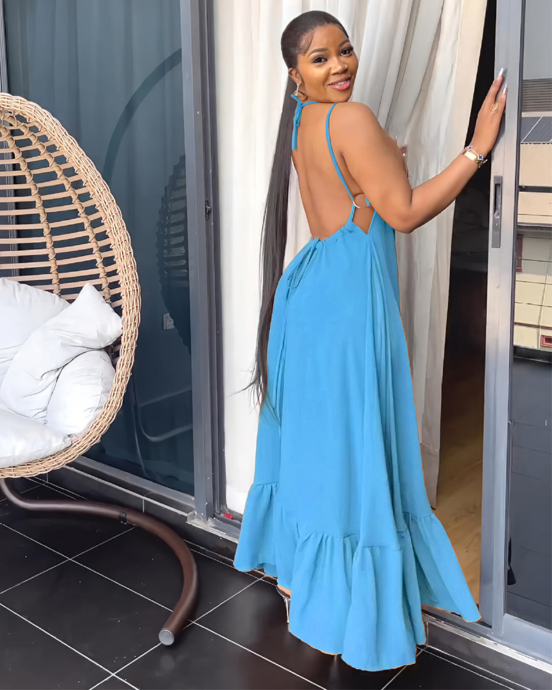 Elegant Backless Maxi Dress