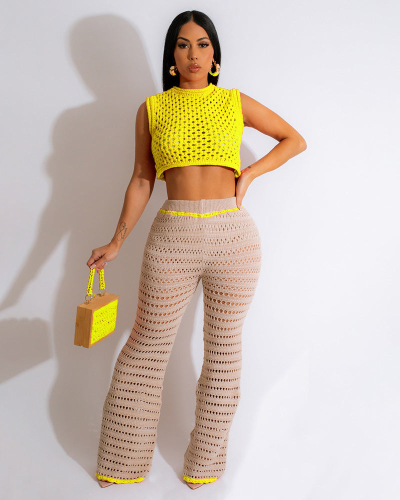 Exquisite Energy Crochet Pant Set