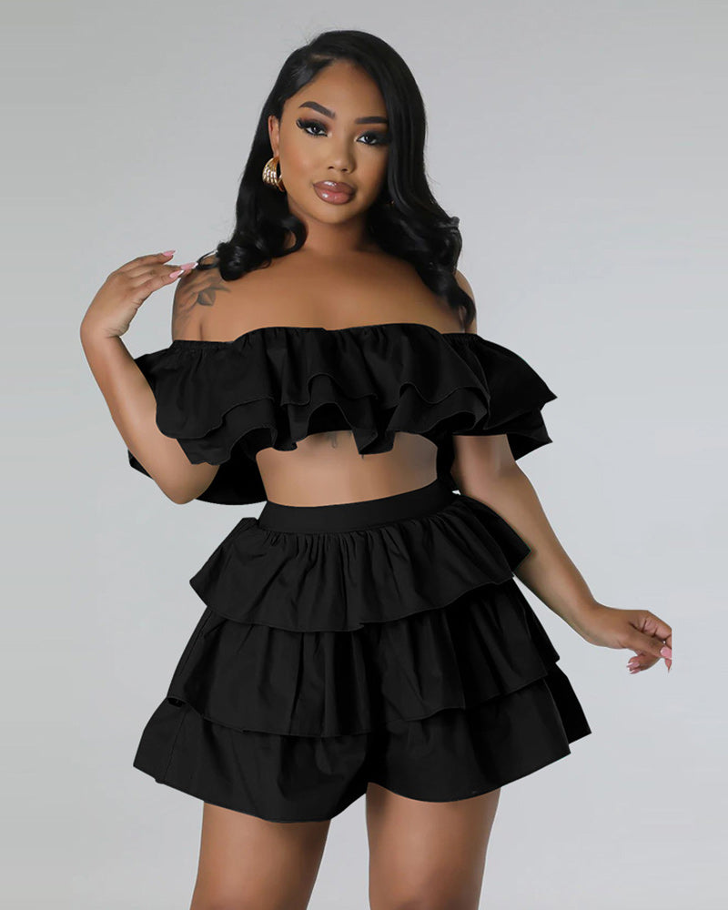 Show-stopping Ruffle Skirt Set