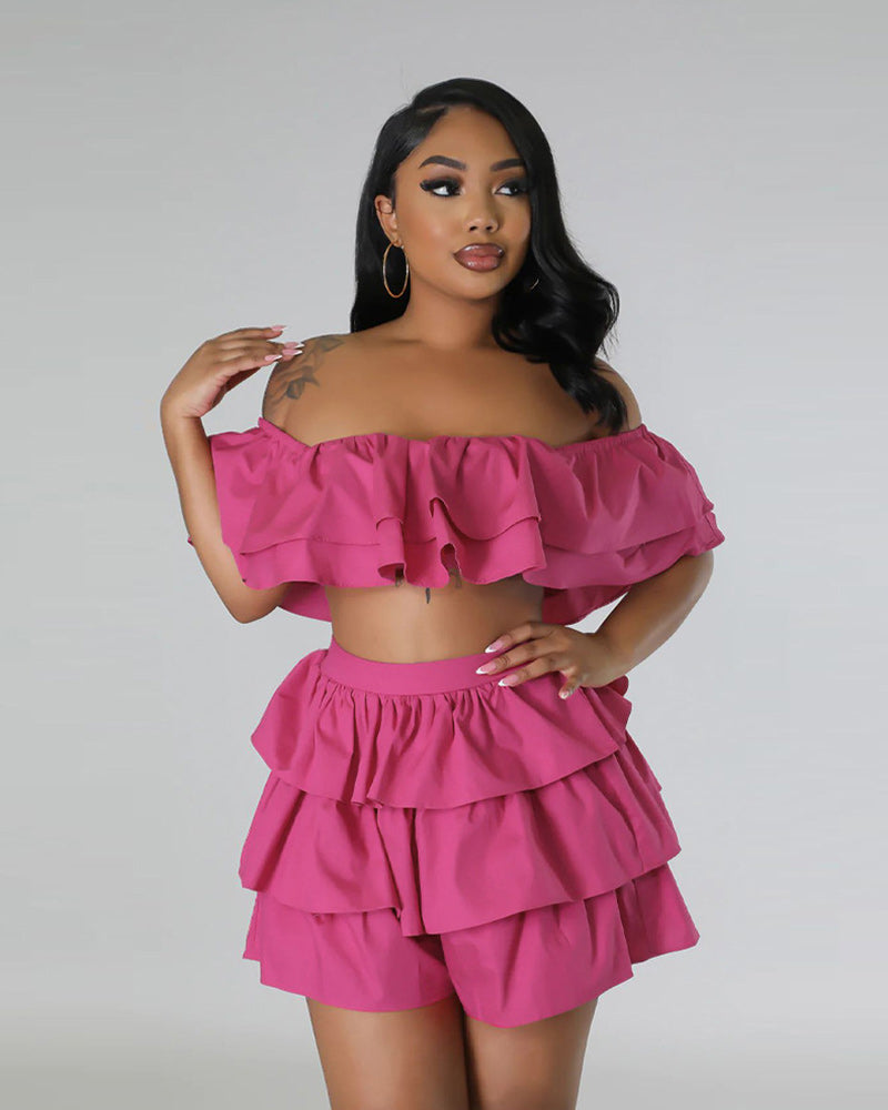 Show-stopping Ruffle Skirt Set