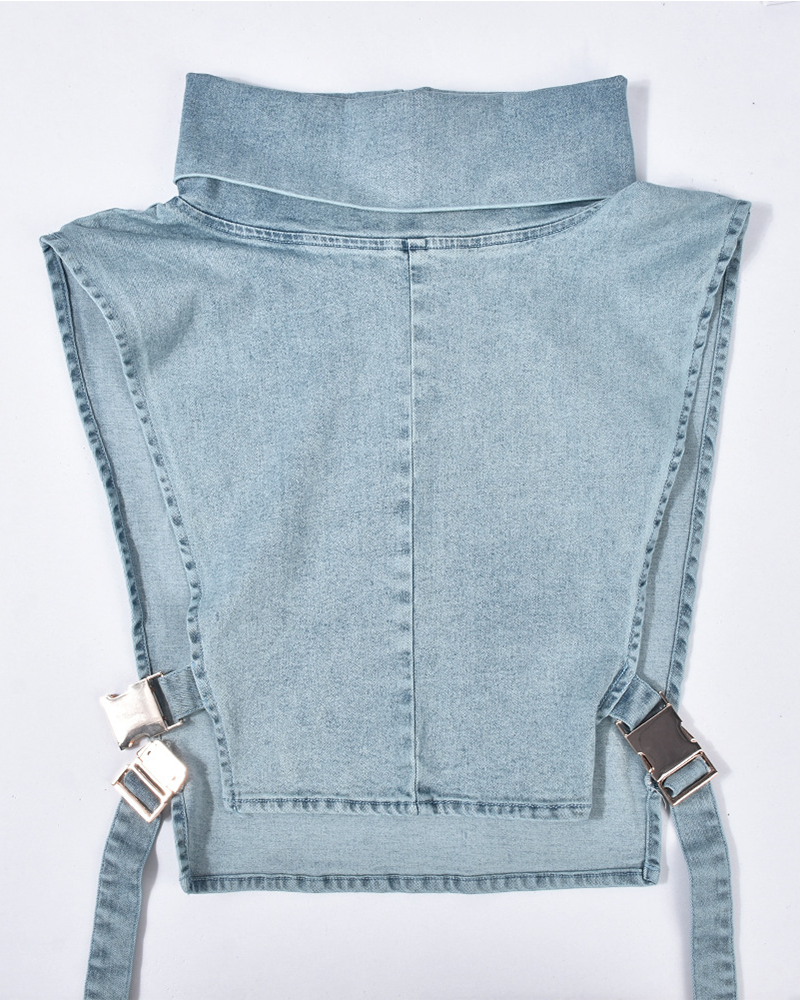 Buckled Denim Top