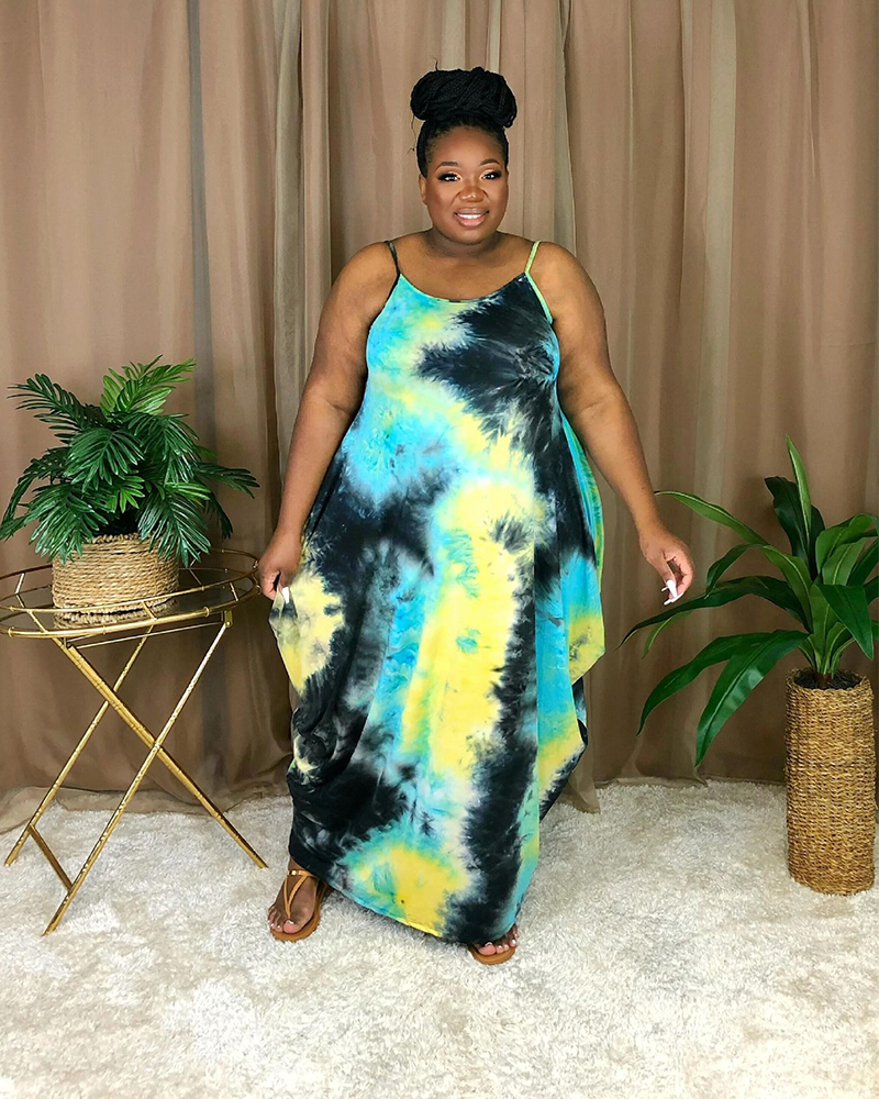 TIE DYE ROMPER DRESS(PLUS SIZE)