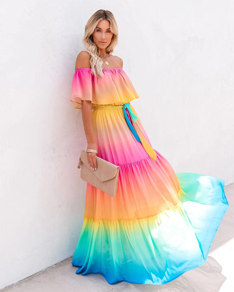 Gradient Print Maxi Dress