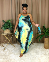 TIE DYE ROMPER DRESS(PLUS SIZE)