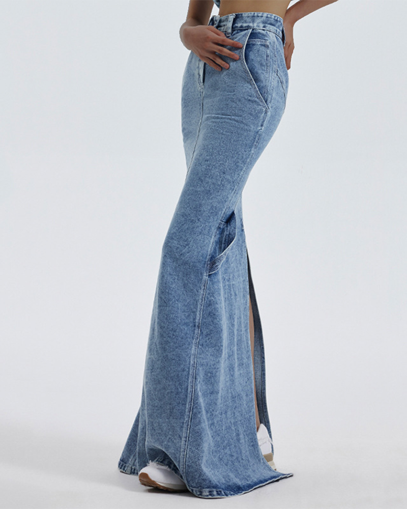 Mermaid denim maxi skirt