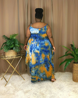 TIE DYE ROMPER DRESS(PLUS SIZE)