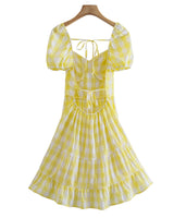 Yellow Ruffle Hem Midi Dress