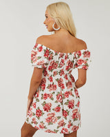 Floral Print Puff Sleeve Mini Dress