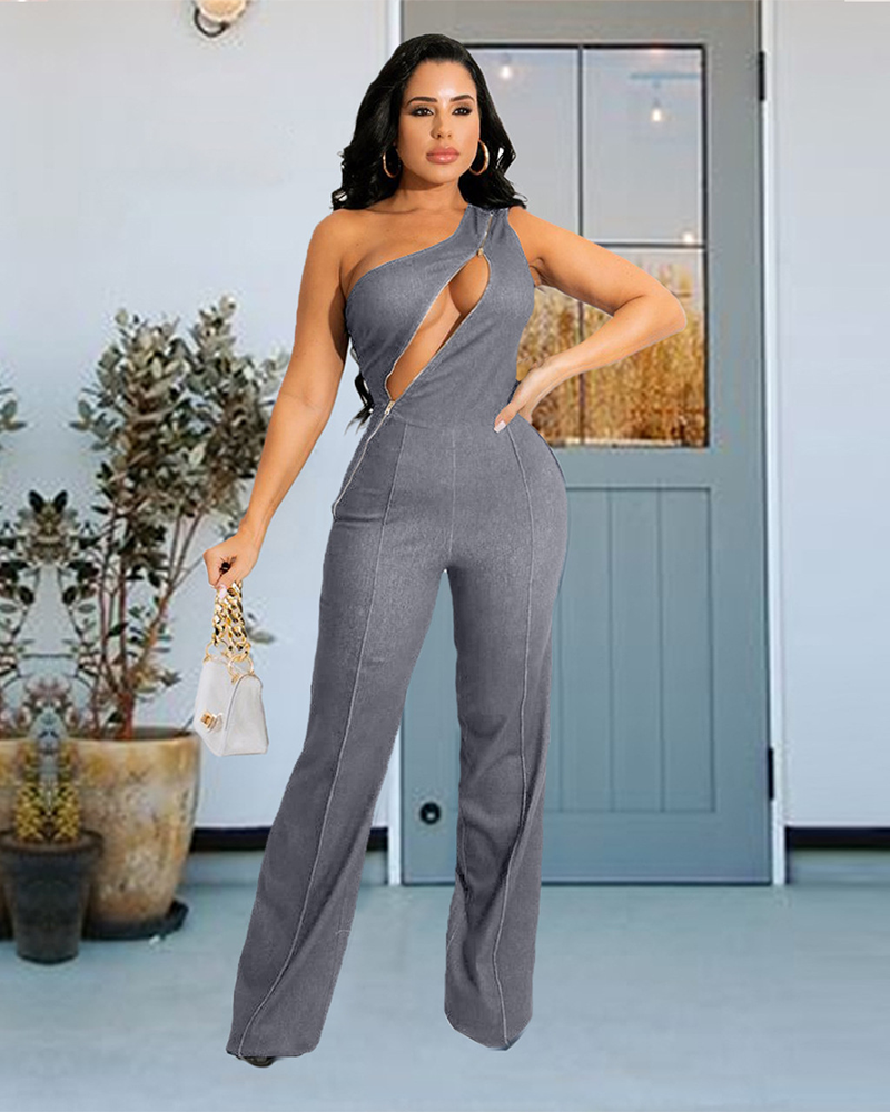 Zipper Detail Jumpsuit