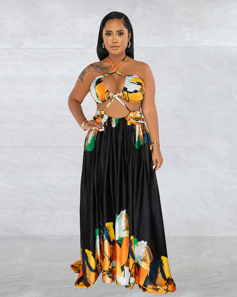 Bird Of Paradise Slit Maxi Dress