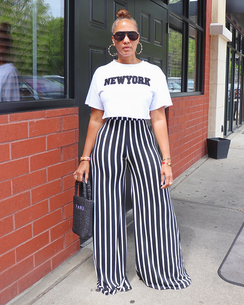 Thora Striped Wide Leg Pants