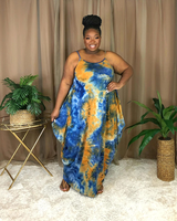 TIE DYE ROMPER DRESS(PLUS SIZE)