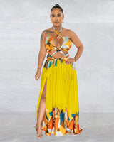 Bird Of Paradise Slit Maxi Dress