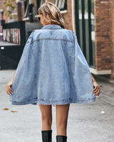 Denim poncho jacket