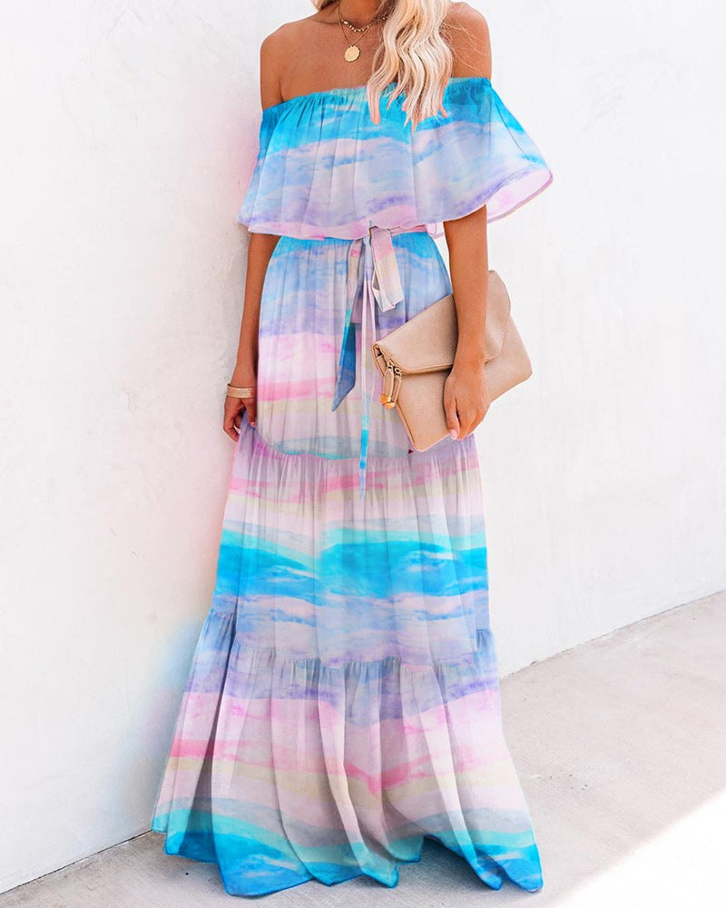 Gradient Print Maxi Dress