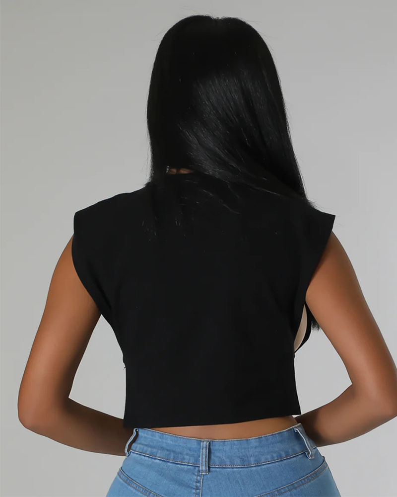 Vintage Car Open Sides Crop Top