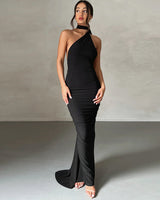 Backless Fold Slim Dress