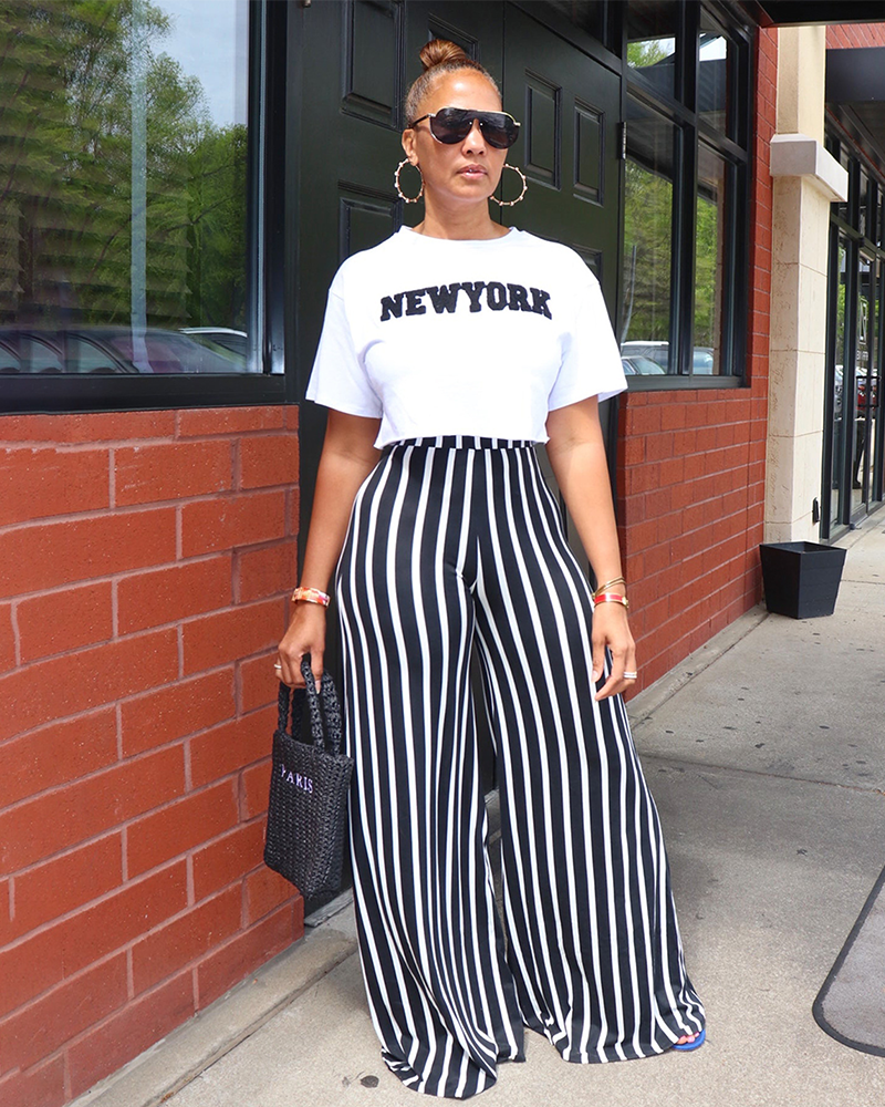 Thora Striped Wide Leg Pants