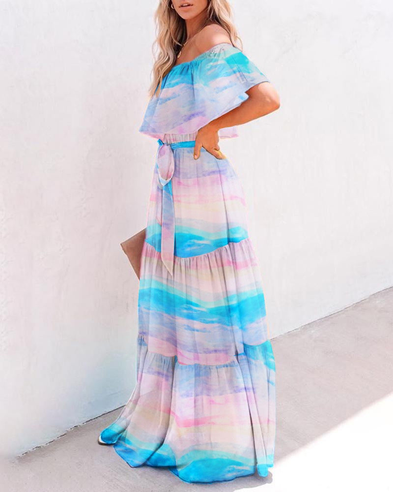 Gradient Print Maxi Dress