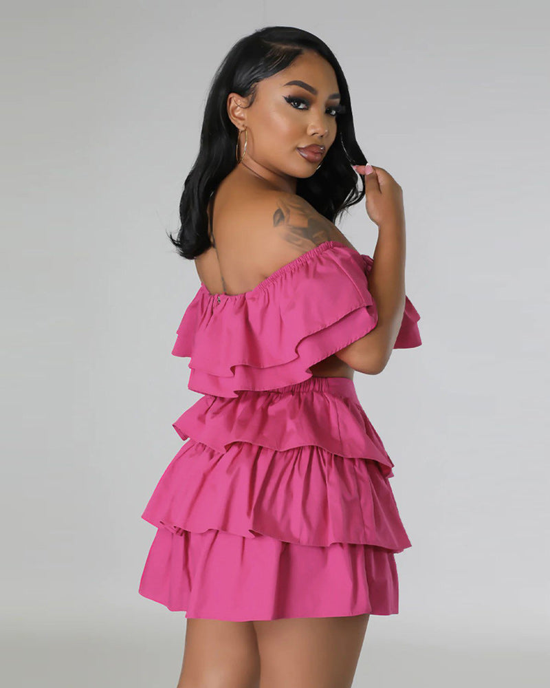 Show-stopping Ruffle Skirt Set