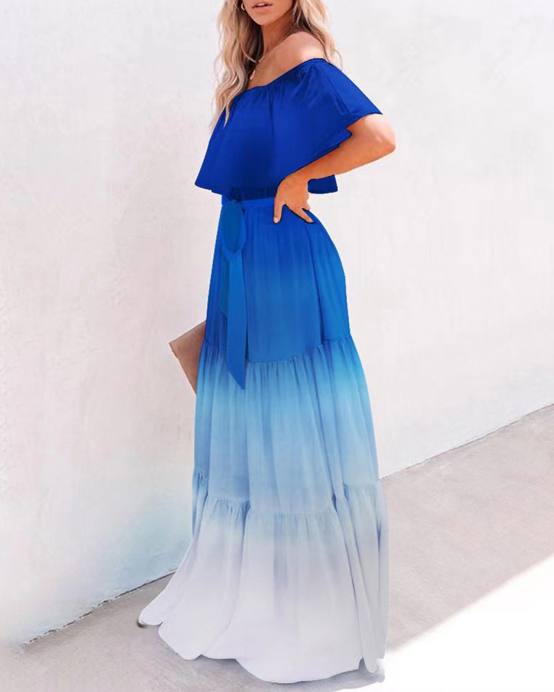 Gradient Print Maxi Dress