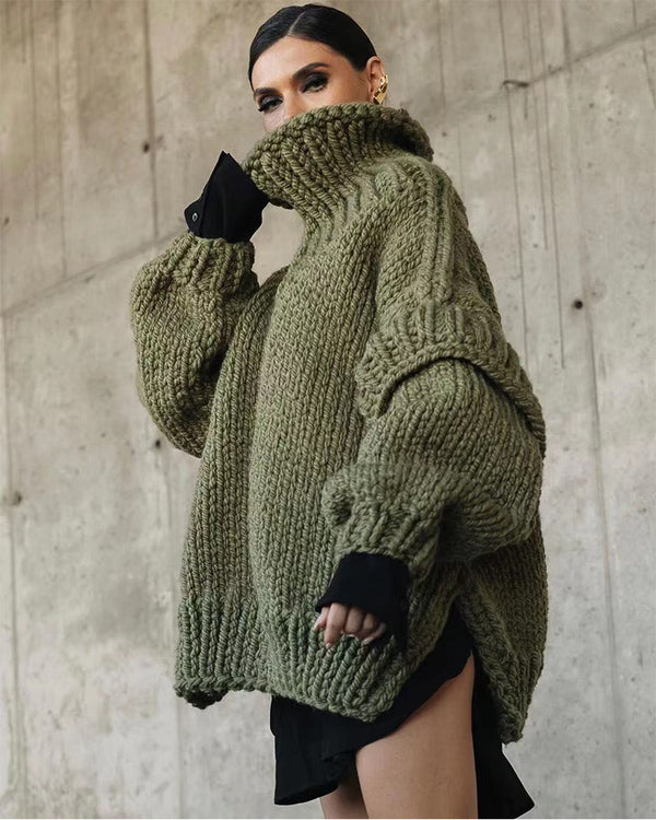 loose turtleneck sweater