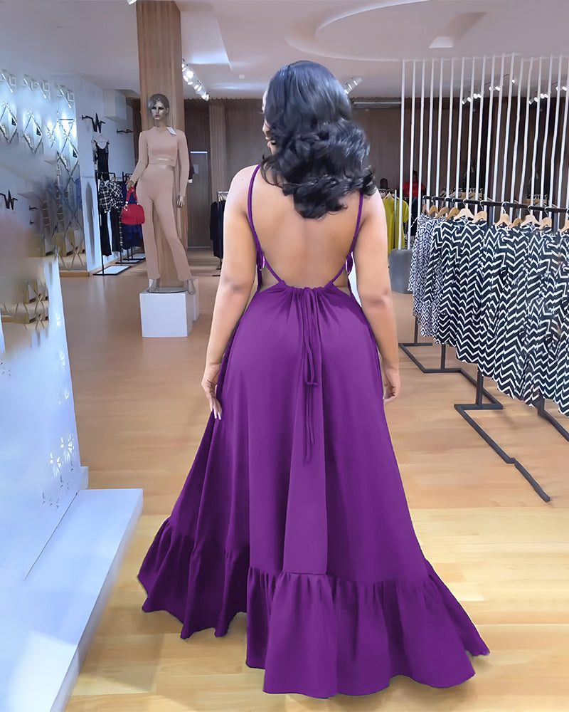 Elegant Backless Maxi Dress