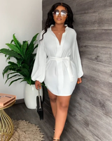 Puff Sleeves Mini Dress