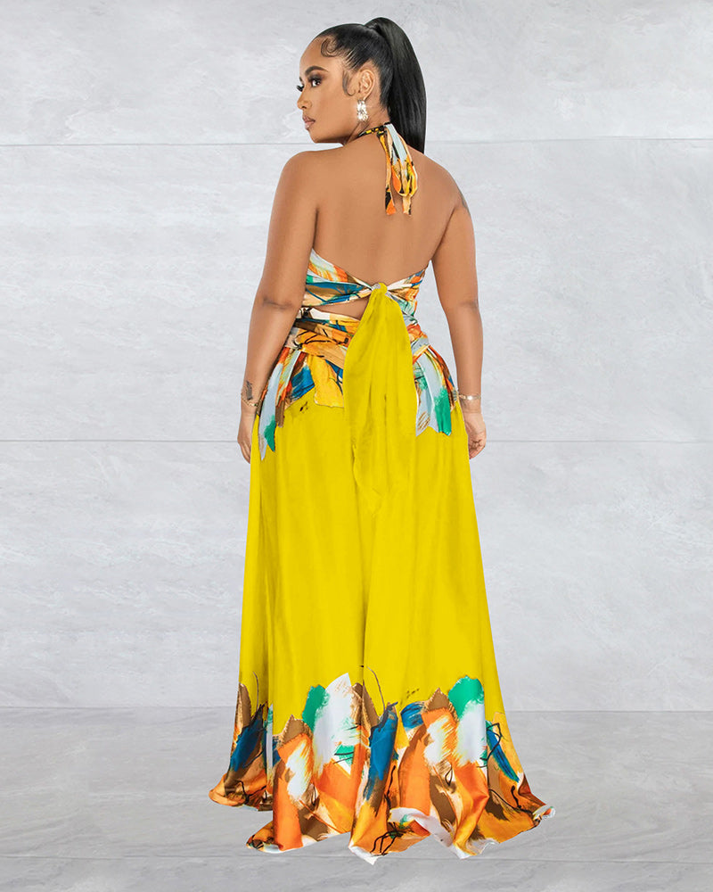 Bird Of Paradise Slit Maxi Dress