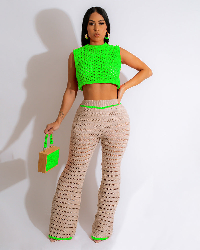 Exquisite Energy Crochet Pant Set