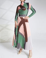 Striking Pleated Skirt Set