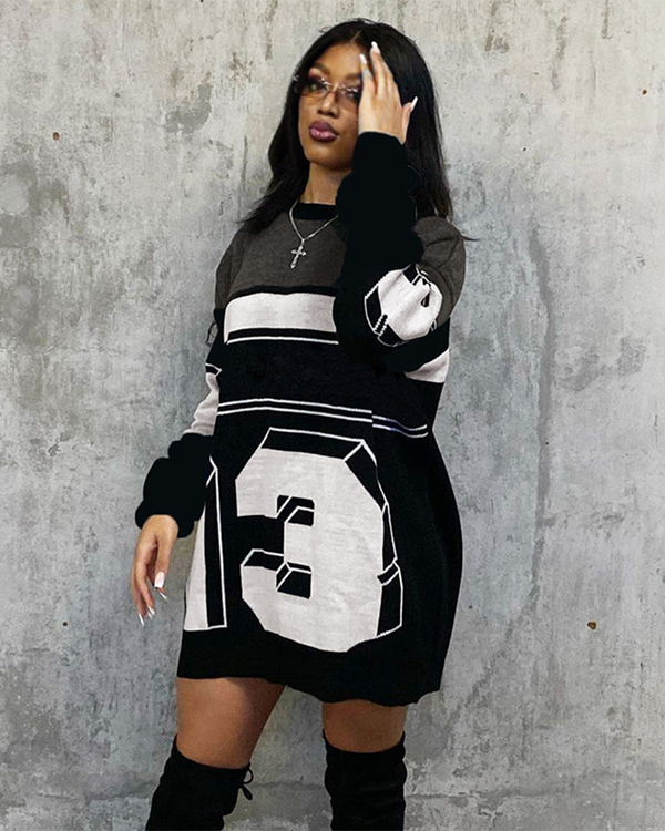 Motocross detail oversized jumper dress