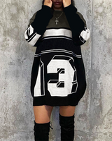 Motocross detail oversized jumper dress