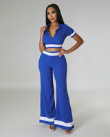 Summer Patchwork Pants Set