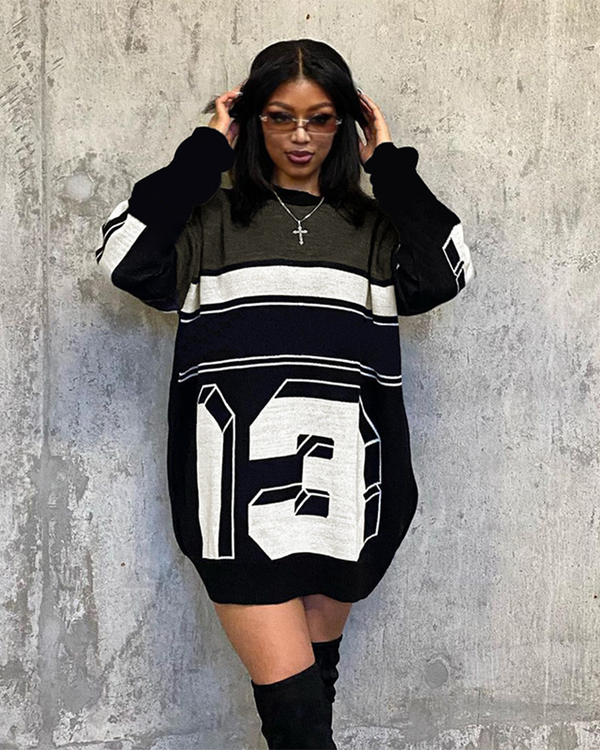 Motocross detail oversized jumper dress