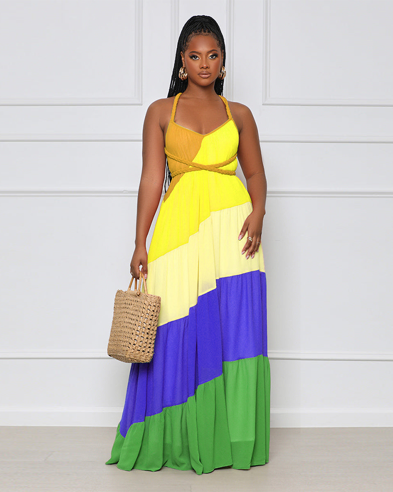 Color Block Maxi Dress