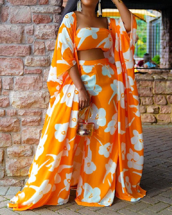 Sunset Hues Wide Leg Pants Set